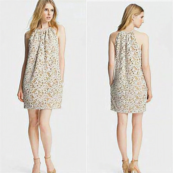 Yaygodfrey Lace Halter Dress Sleeveless Party Cocktail Mini Dress Size 4 - Picture 2 of 9